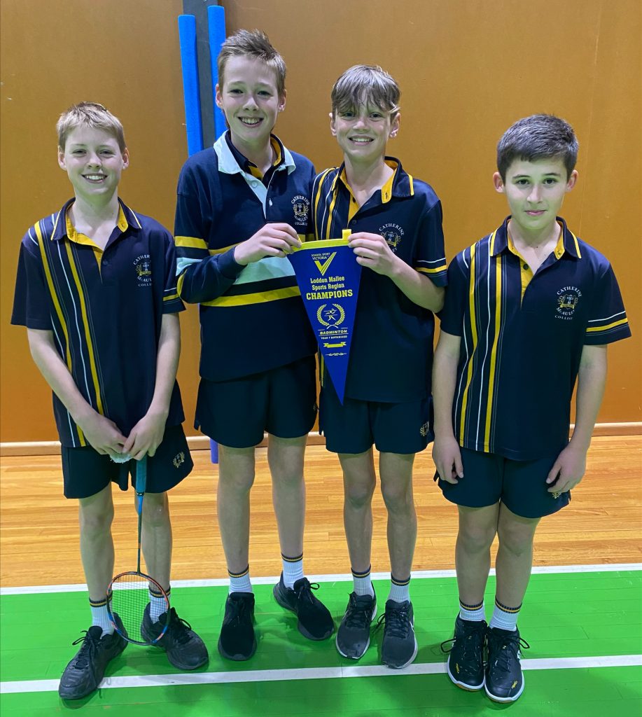 Year 7 Boys win badminton LMR final - CMC